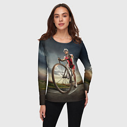 Лонгслив женский Велогонщик, цвет: 3D-принт — фото 2