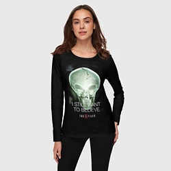 Лонгслив женский X-files: Alien skull, цвет: 3D-принт — фото 2