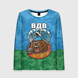 Женский лонгслив ВДВ медведь - никто кроме нас