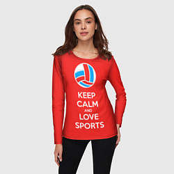 Лонгслив женский Keep Calm & Love Volleyball, цвет: 3D-принт — фото 2