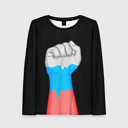 Лонгслив женский Русский кулак, цвет: 3D-принт