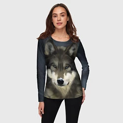Лонгслив женский Зимний волк, цвет: 3D-принт — фото 2