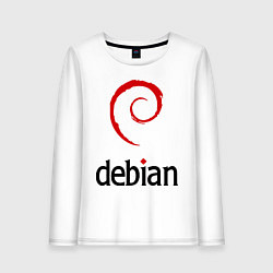 Лонгслив хлопковый женский Debian, цвет: белый