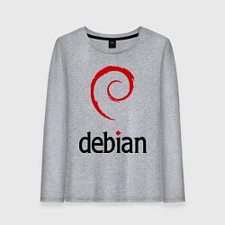 Лонгслив хлопковый женский Debian, цвет: меланж