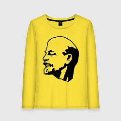 Лонгслив хлопковый женский Ленин: скульптура, цвет: желтый