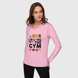 Лонгслив хлопковый женский Pokemon Im going to the gym (black), цвет: светло-розовый — фото 2