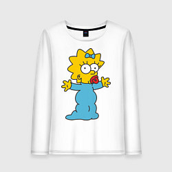 Лонгслив хлопковый женский Maggie Simpson, цвет: белый