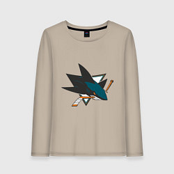 Лонгслив хлопковый женский San Jose Sharks, цвет: миндальный