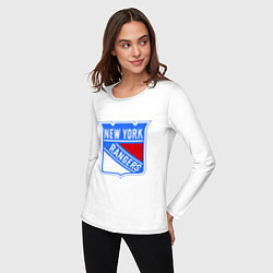 Лонгслив хлопковый женский New York Rangers, цвет: белый — фото 2
