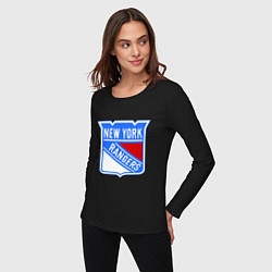 Лонгслив хлопковый женский New York Rangers, цвет: черный — фото 2