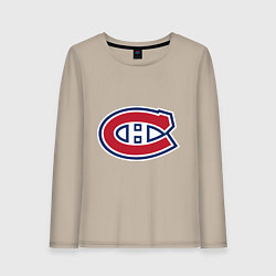 Лонгслив хлопковый женский Montreal Canadiens, цвет: миндальный