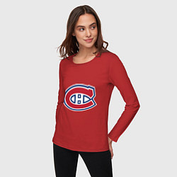 Лонгслив хлопковый женский Montreal Canadiens, цвет: красный — фото 2