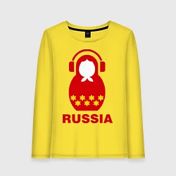 Лонгслив хлопковый женский Russia dj, цвет: желтый