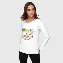 Лонгслив хлопковый женский House M.D. Pills, цвет: белый — фото 2