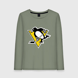 Лонгслив хлопковый женский Pittsburgh Penguins: Malkin 71, цвет: авокадо