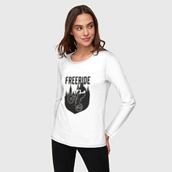 Лонгслив хлопковый женский Freeride, цвет: белый — фото 2