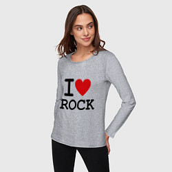 Лонгслив хлопковый женский I love Rock, цвет: меланж — фото 2
