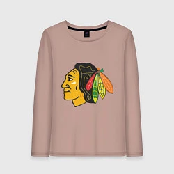 Лонгслив хлопковый женский Chicago Blackhawks, цвет: пыльно-розовый