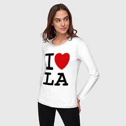 Лонгслив хлопковый женский I love LA, цвет: белый — фото 2