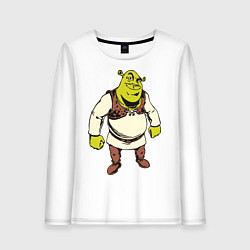 Лонгслив хлопковый женский Shrek 3, цвет: белый