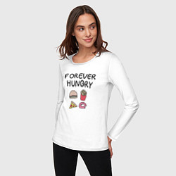 Лонгслив хлопковый женский Forever Hungry, цвет: белый — фото 2