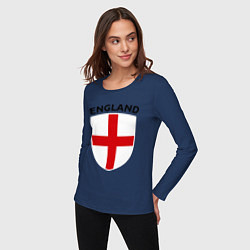 Лонгслив хлопковый женский England Shield, цвет: тёмно-синий — фото 2