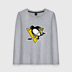 Лонгслив хлопковый женский Pittsburgh Penguins, цвет: меланж