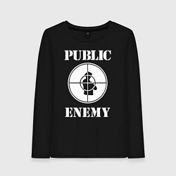 Лонгслив хлопковый женский Public Enemy, цвет: черный