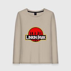 Лонгслив хлопковый женский Linkin Park: Jurassic Park, цвет: миндальный