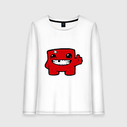 Лонгслив хлопковый женский Super Meat Boy, цвет: белый
