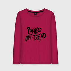 Лонгслив хлопковый женский Punks not dead, цвет: маджента