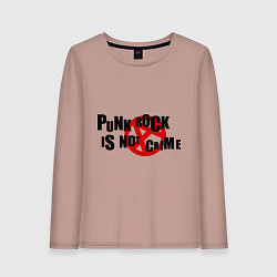 Лонгслив хлопковый женский Punk Rock is not a crime, цвет: пыльно-розовый