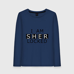 Лонгслив хлопковый женский I am Sherlocked, цвет: тёмно-синий