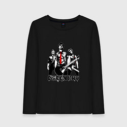 Лонгслив хлопковый женский Группа Green Day, цвет: черный