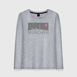 Лонгслив хлопковый женский Bayern Munchen - Munchen City grey 2022, цвет: меланж