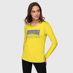 Лонгслив хлопковый женский Bayern Munchen - Munchen City grey 2022, цвет: желтый — фото 2