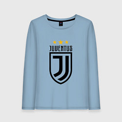 Лонгслив хлопковый женский Juventus FC: 3 stars цвета мягкое небо — фото 1