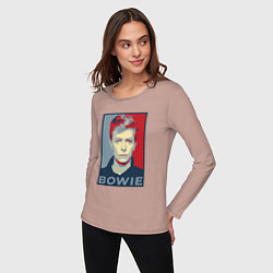 Лонгслив хлопковый женский Bowie Poster, цвет: пыльно-розовый — фото 2