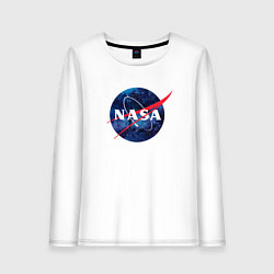 Лонгслив хлопковый женский NASA: Cosmic Logo, цвет: белый