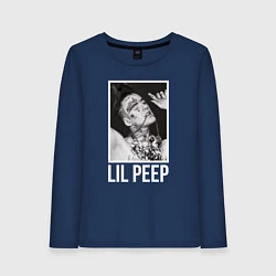 Лонгслив хлопковый женский Lil Peep: White Style, цвет: тёмно-синий