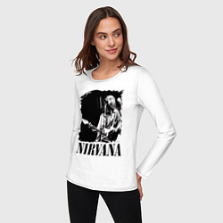 Лонгслив хлопковый женский Black Nirvana, цвет: белый — фото 2