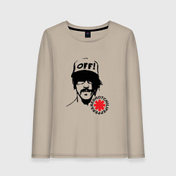Лонгслив хлопковый женский Red Hot Chili Peppers: Off, цвет: миндальный