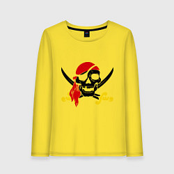 Лонгслив хлопковый женский Пиратская футболка, цвет: желтый