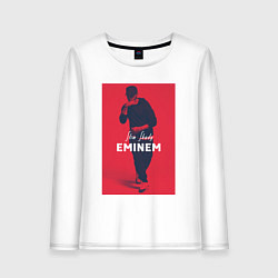 Лонгслив хлопковый женский Slim Shady: Eminem, цвет: белый