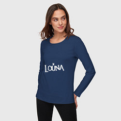 Лонгслив хлопковый женский Louna, цвет: тёмно-синий — фото 2