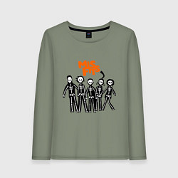 Лонгслив хлопковый женский Misfits Skeletons, цвет: авокадо