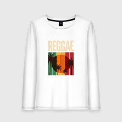 Лонгслив хлопковый женский Reggae, цвет: белый