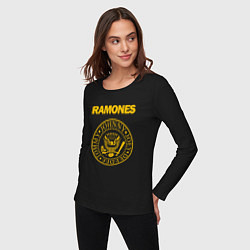 Лонгслив хлопковый женский Ramones, цвет: черный — фото 2