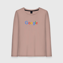 Лонгслив хлопковый женский Google, цвет: пыльно-розовый
