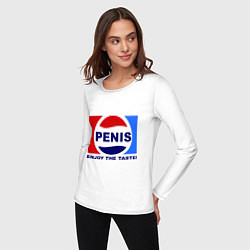 Лонгслив хлопковый женский Penis. Enjoy the taste, цвет: белый — фото 2